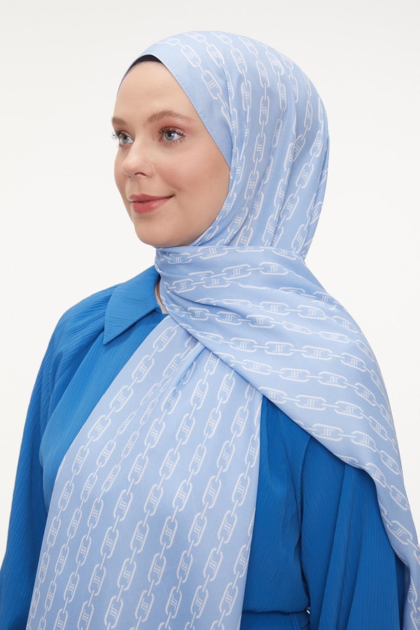 LevidorLevidor Bebe Mavisi Zincir Desen Love Şal