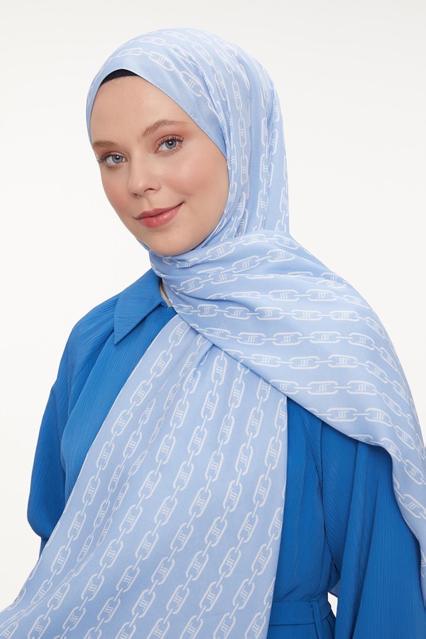 LevidorLevidor Bebe Mavisi Zincir Desen Love Şal
