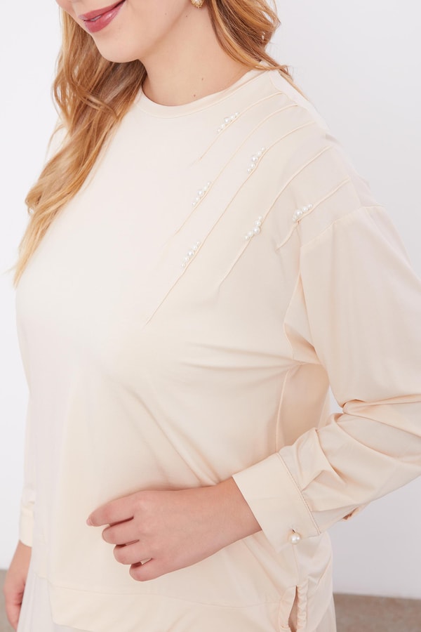 LevidorLevidor Bej İnci Detaylı Etekli Takım