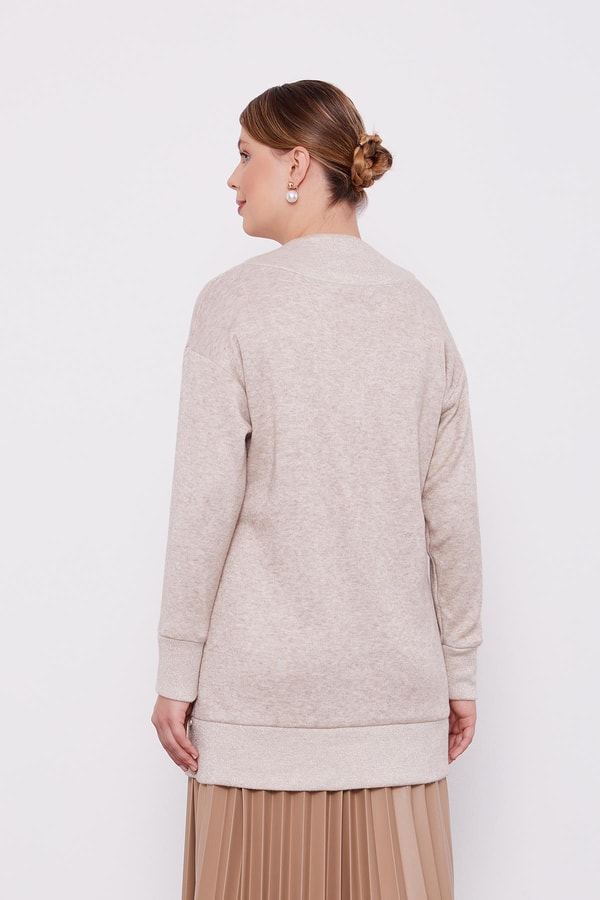 LevidorLevidor Bej İnci Düğmeli Kaşmir Hırka