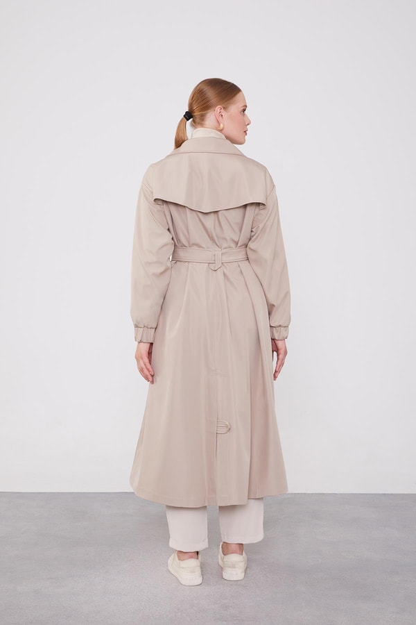 LevidorLevidor Bej Kolu Lastik Detay Trençkot