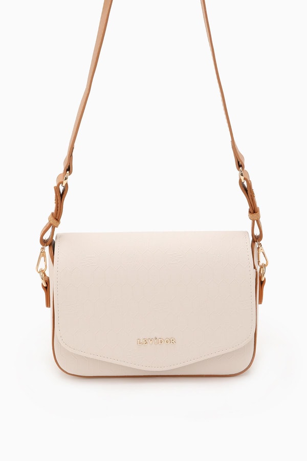 LevidorLevidor Bej Petek Baskılı Ayarlanabilir Askılı Omuz Çandası