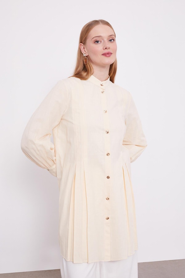 LevidorLevidor Bej Piliseli Melanj Gömlek