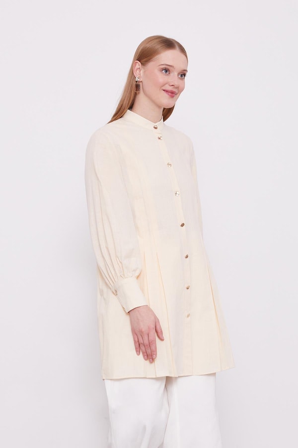 LevidorLevidor Bej Piliseli Melanj Gömlek