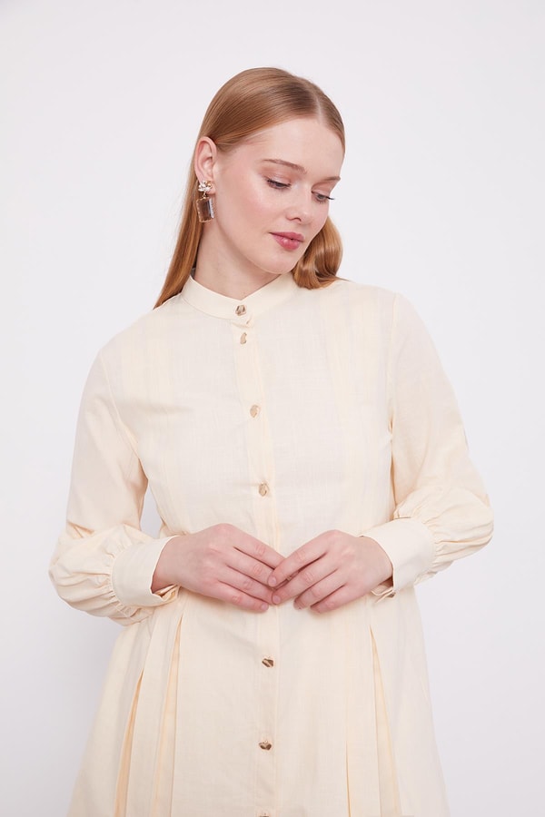 LevidorLevidor Bej Piliseli Melanj Gömlek