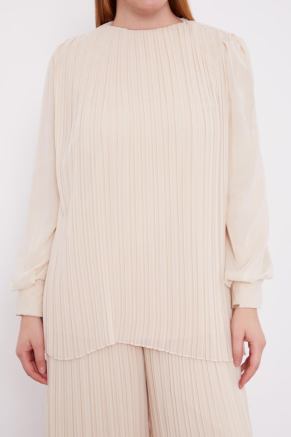 LevidorLevidor Bej Piliseli Şifon İkili Takım