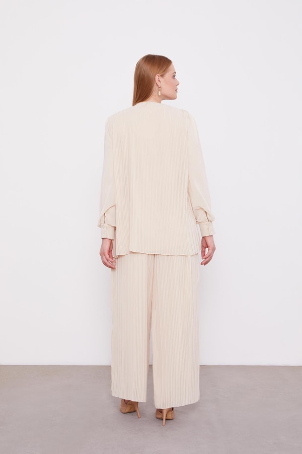 LevidorLevidor Bej Piliseli Şifon İkili Takım