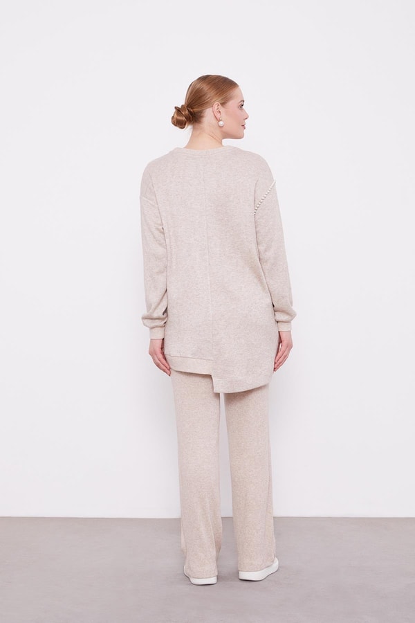 LevidorLevidor Bej Şerit İncili Kaşmir İkili Takım