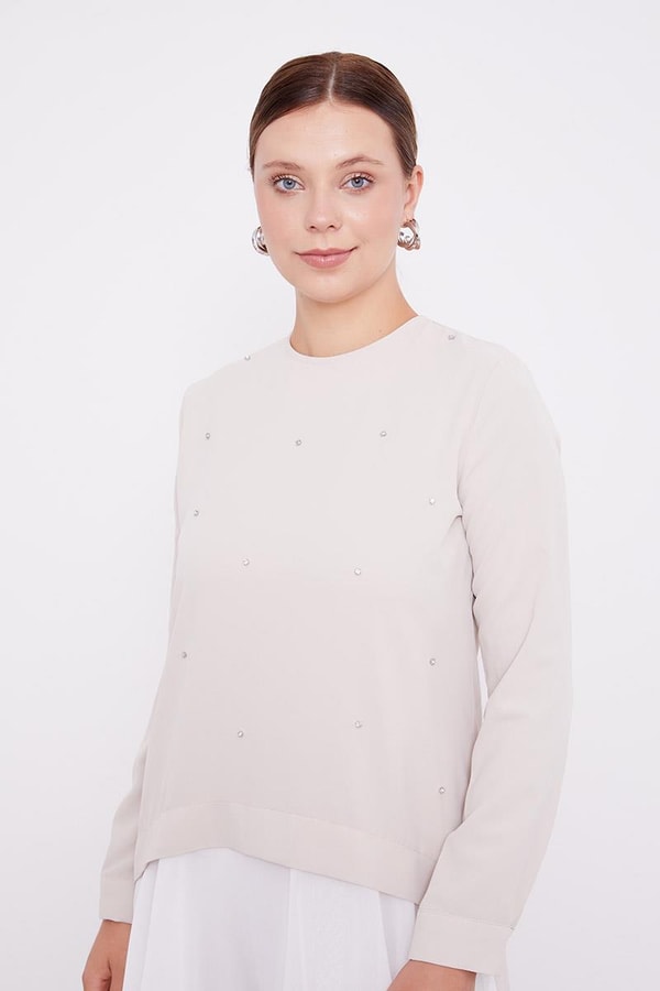 LevidorLevidor Bej Şifon Detaylı Tunik Takım