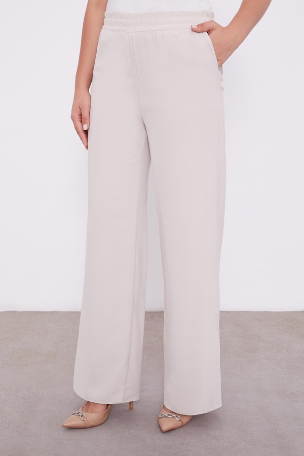 LevidorLevidor Bej Şifon Pileli Gömlek İkili Takım