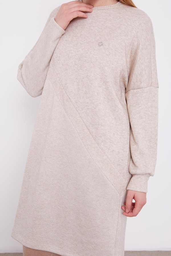 LevidorLevidor Bej Simli Triko Tunik