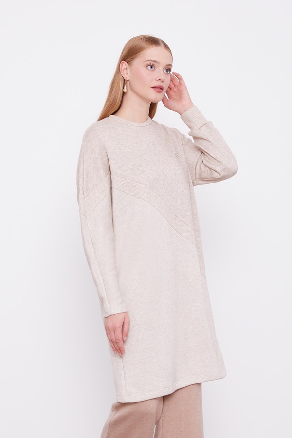 LevidorLevidor Bej Simli Triko Tunik