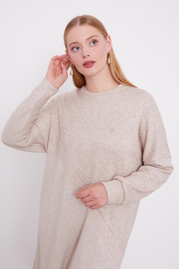 LevidorLevidor Bej Simli Triko Tunik