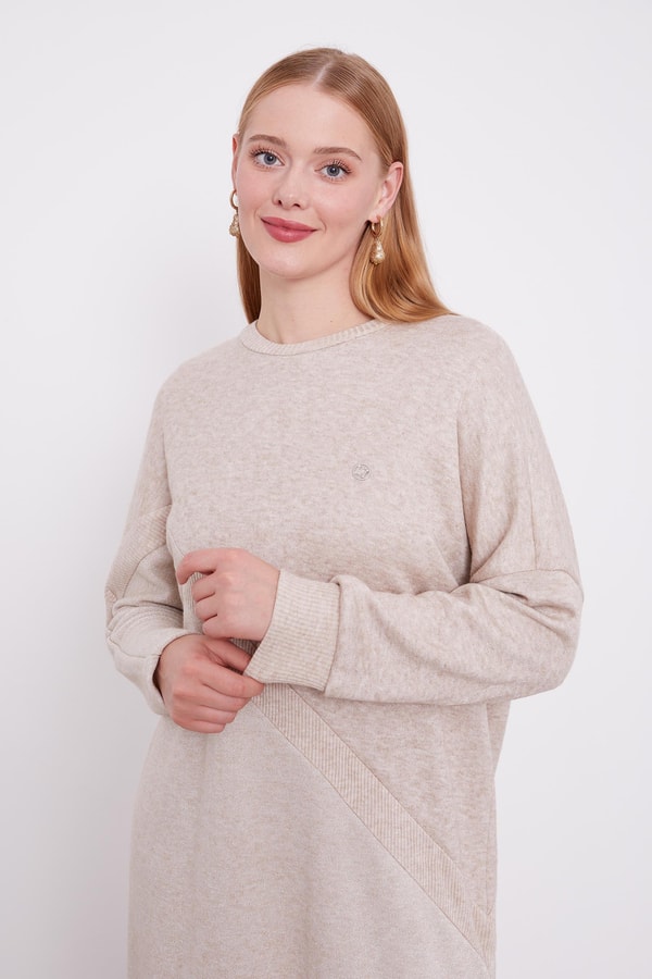 LevidorLevidor Bej Simli Triko Tunik