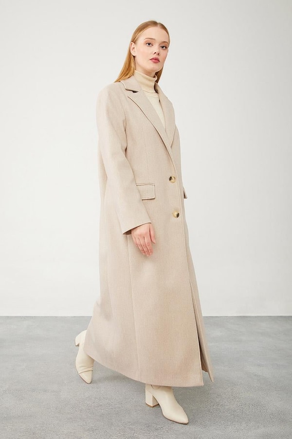 LevidorLevidor Bej Uzun Kaşe Kaban