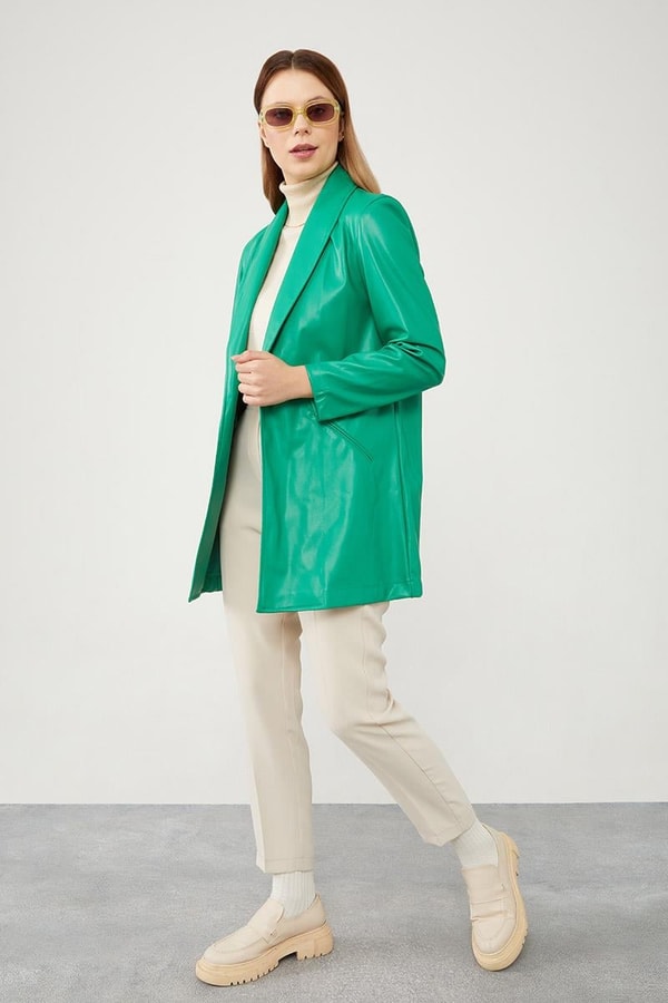 LevidorLevidor Benetton Blazer Astarsız Suni Deri Ceket