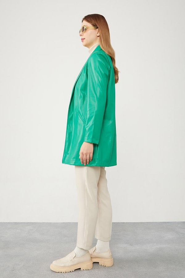 LevidorLevidor Benetton Blazer Astarsız Suni Deri Ceket