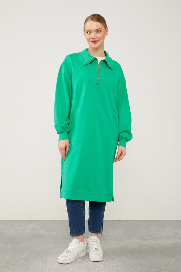LevidorLevidor Benetton Dik Yaka Fermuarlı Sweat