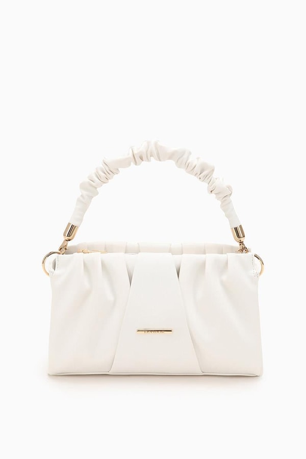 LevidorLevidor Beyaz Büzgü Detaylı El Çantası