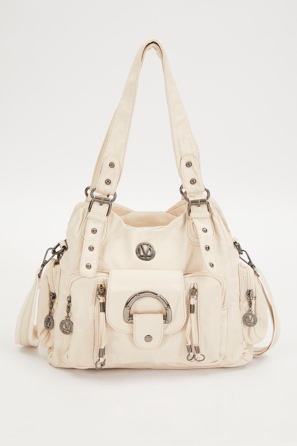 LevidorLevidor Beyaz Çok Gözlü Omuz Çantası