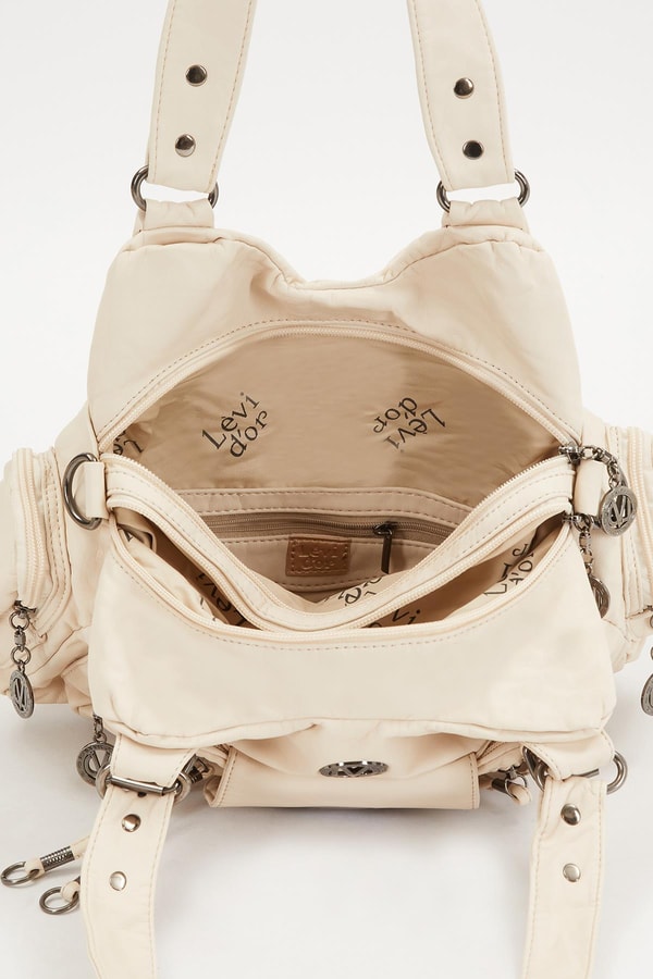 LevidorLevidor Beyaz Çok Gözlü Omuz Çantası