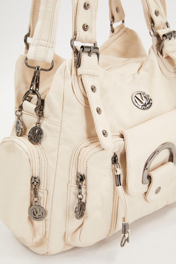 LevidorLevidor Beyaz Çok Gözlü Omuz Çantası