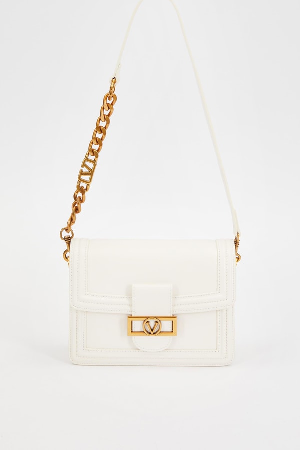 LevidorLevidor Beyaz Deri Zincir Askılı Omuz Çantası