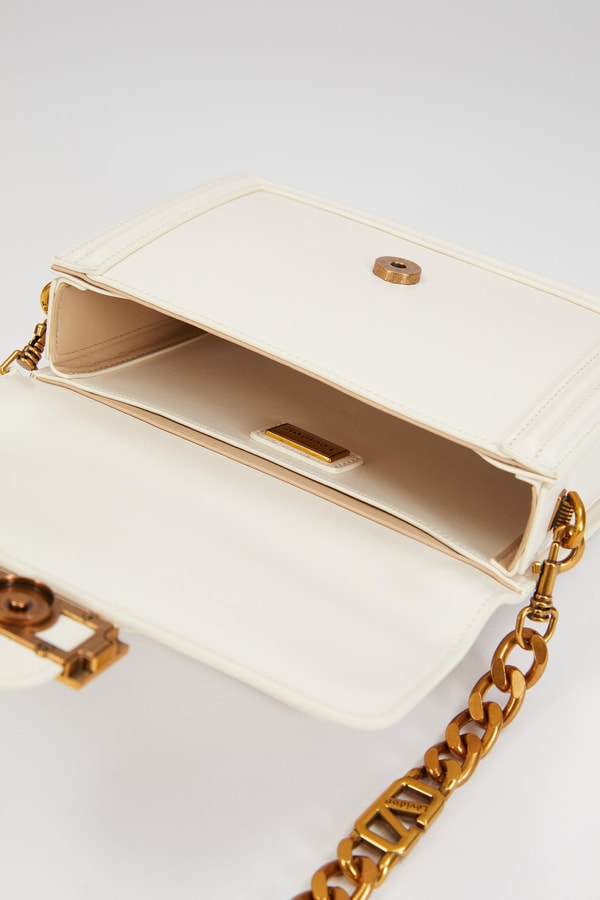 LevidorLevidor Beyaz Deri Zincir Askılı Omuz Çantası