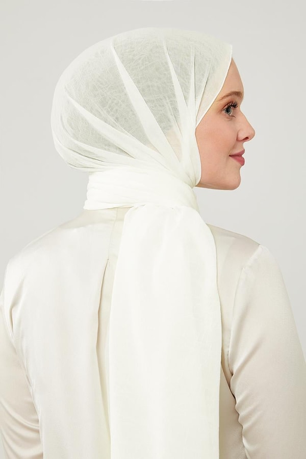 LevidorLevidor Beyaz Düz Renk Frozen Krep Şal