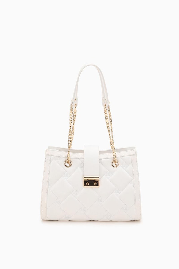 LevidorLevidor Beyaz Kapitone Zincir Askılı Omuz Çantası