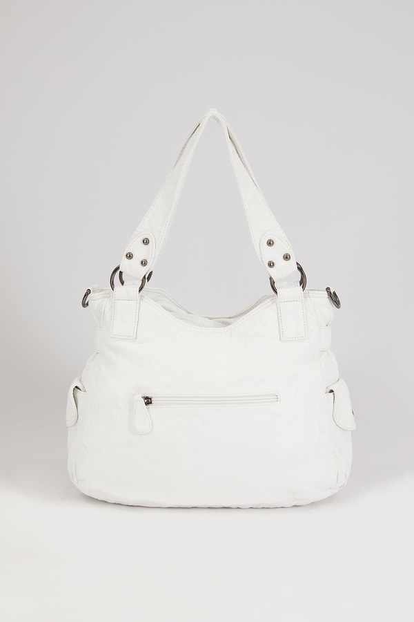 LevidorLevidor Beyaz Kuşgözü Detaylı Omuz Çantası