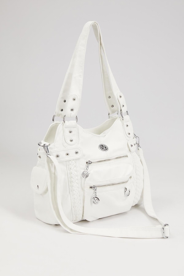 LevidorLevidor Beyaz Örgü Detaylı Omuz Çantası