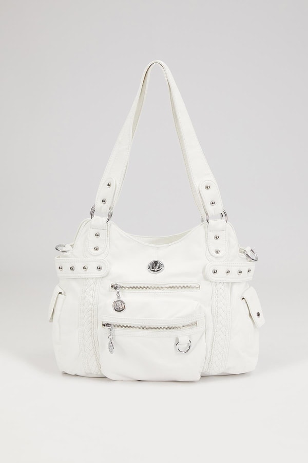 LevidorLevidor Beyaz Örgü Detaylı Omuz Çantası