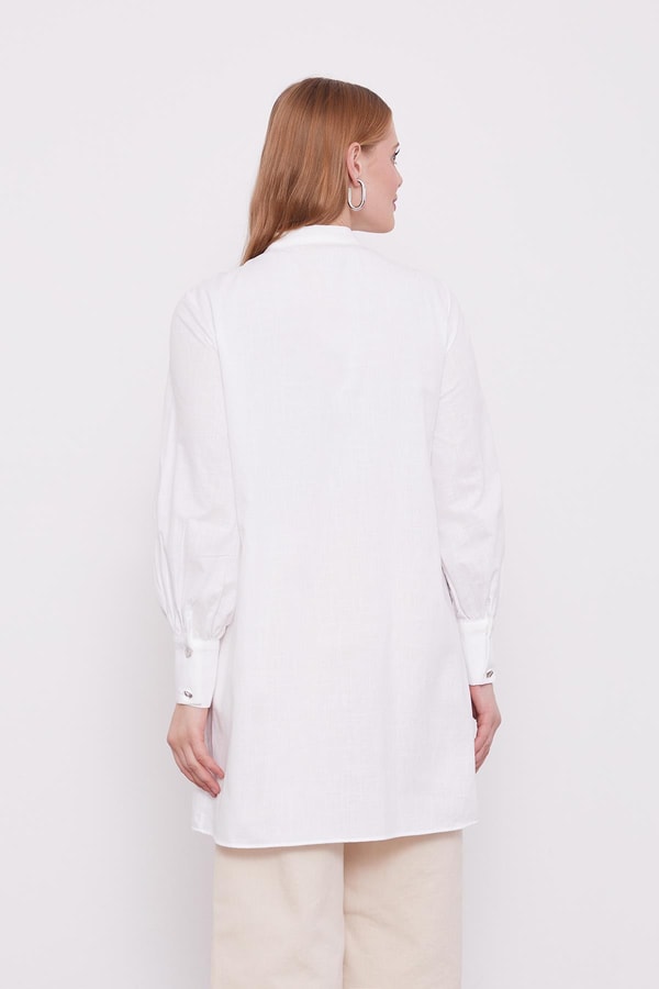 LevidorLevidor Beyaz Piliseli Melanj Gömlek