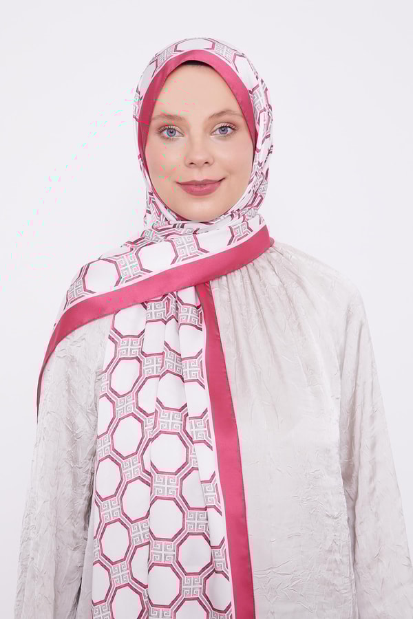 LevidorLevidor Bordo Altıgen Desen Angel Şal