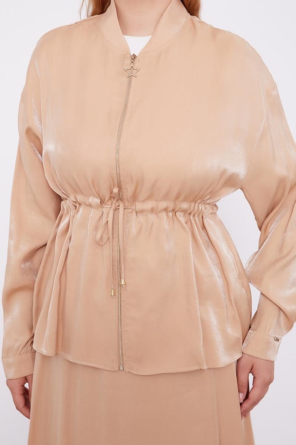 LevidorLevidor Camel Beli Büzülebilen Saten Etekli Takım