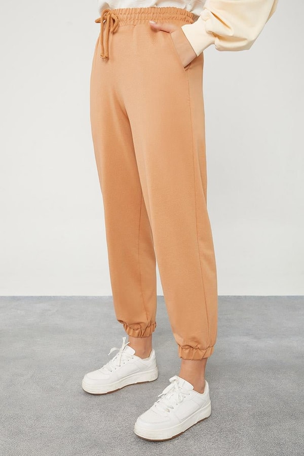 LevidorLevidor Camel Beli Lastikli Pantolon