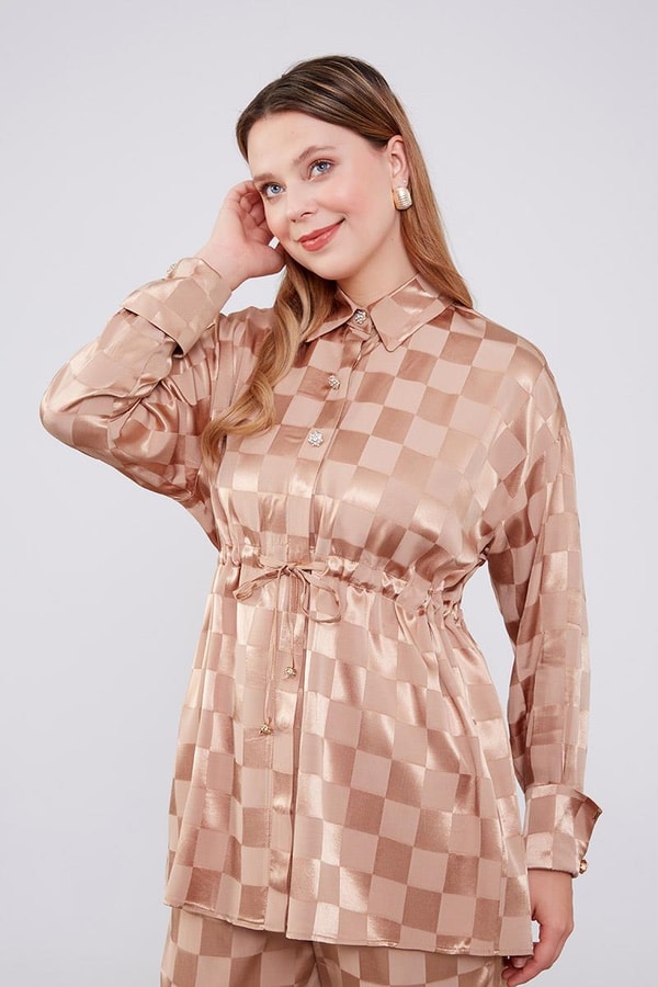 LevidorLevidor Camel Dama Desen Jakalı İkili Takım