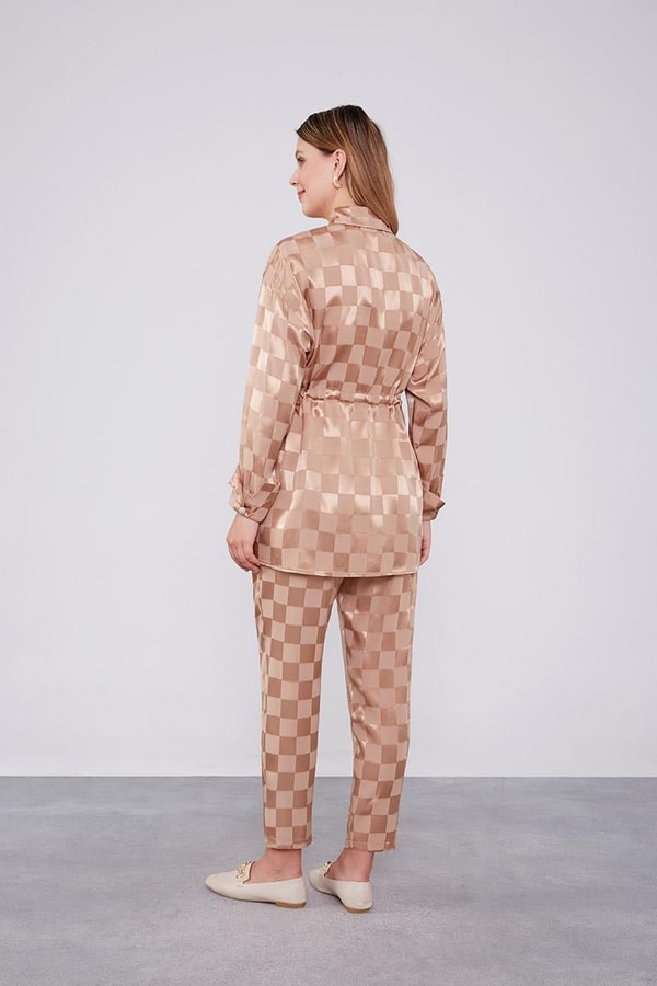 LevidorLevidor Camel Dama Desen Jakalı İkili Takım