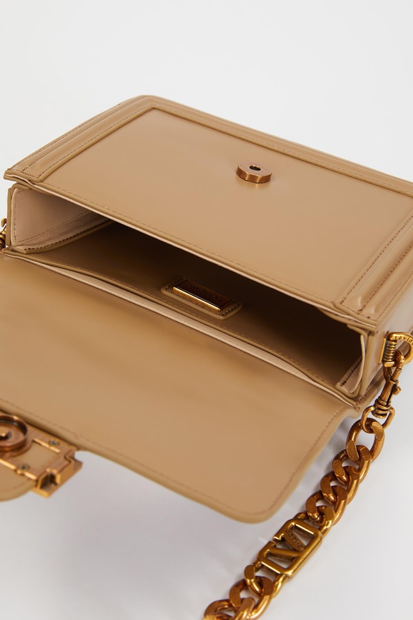 LevidorLevidor Camel Deri Zincir Askılı Omuz Çantası