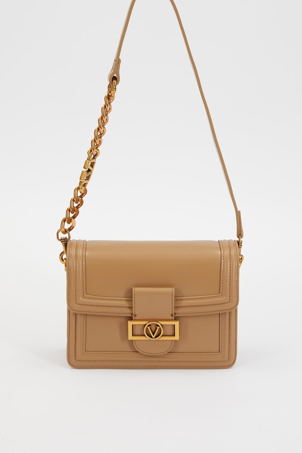 LevidorLevidor Camel Deri Zincir Askılı Omuz Çantası