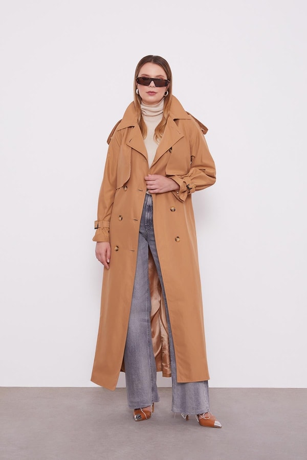 LevidorLevidor Camel Kemer Detaylı Trençkot
