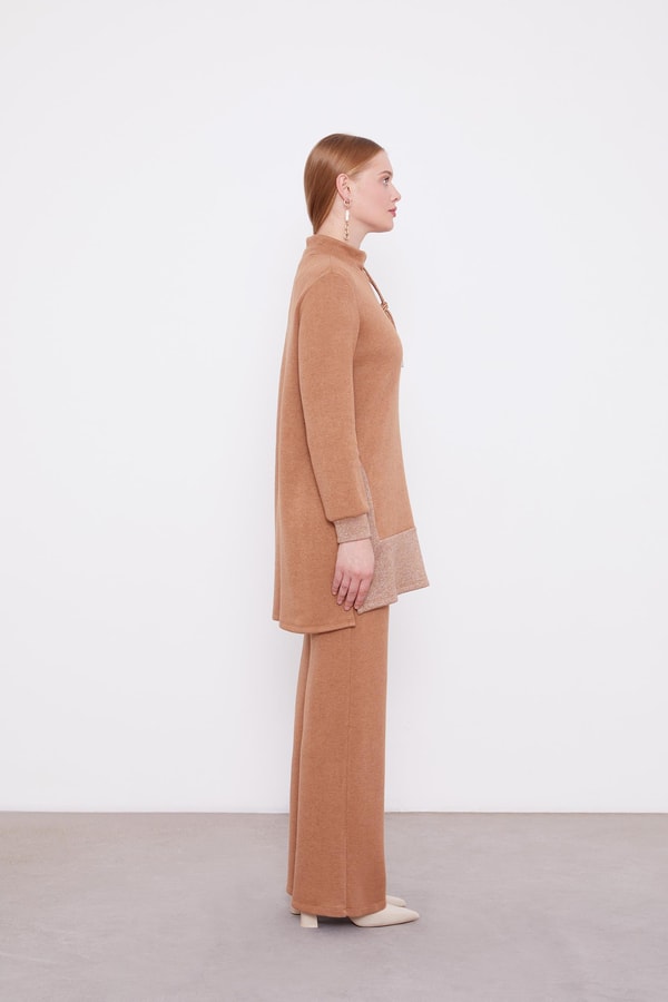 LevidorLevidor Camel Simli Kaşmiş Kumaş İkili Takım