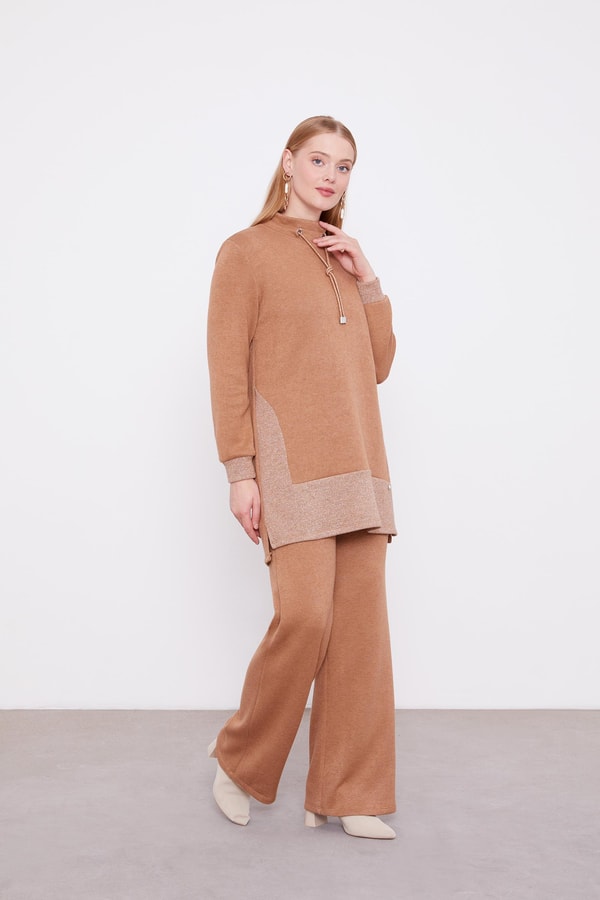 LevidorLevidor Camel Simli Kaşmiş Kumaş İkili Takım