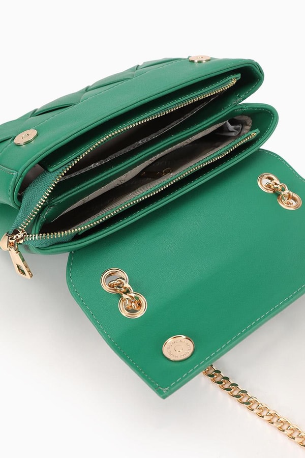 LevidorLevidor Çimen Yeşili Baklava Desen Omuz Çantası