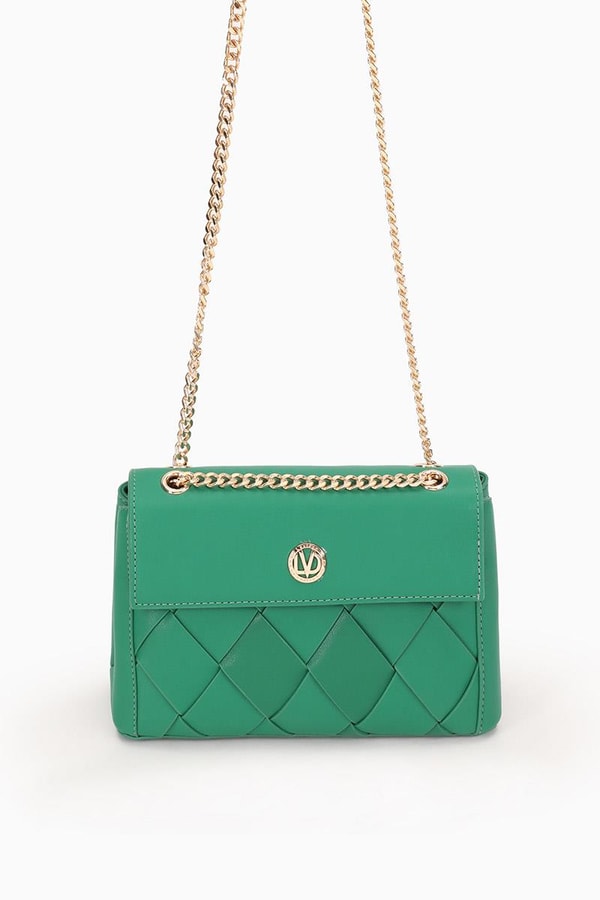 LevidorLevidor Çimen Yeşili Baklava Desen Omuz Çantası