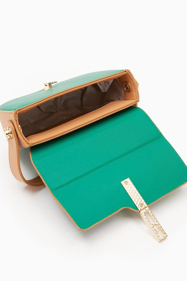 LevidorLevidor ÇİMEN YEŞİLİ - CAMEL Kilit Kapamalı El Çantası