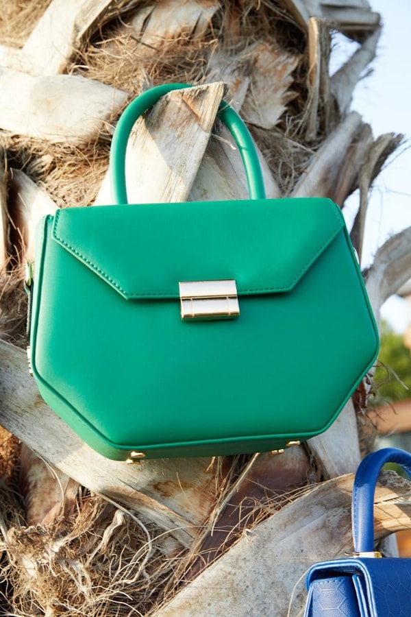 LevidorLevidor Çimen Yeşili Geometrik Model El Çantası