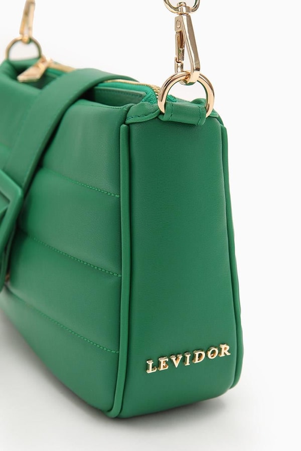 LevidorLevidor Çimen Yeşili Kapitone Omuz Çantası