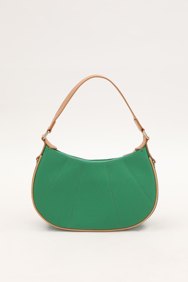 LevidorLevidor Çimen Yeşili Petek Baskılı El Çantası